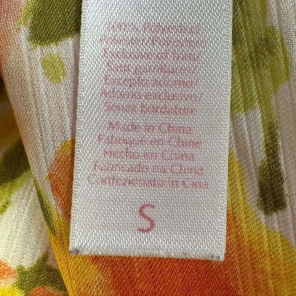 Oscar de la Renta Vintage Y2K Pink Orange Floral Label Chiffon Robe Small - Picture 10 of 11